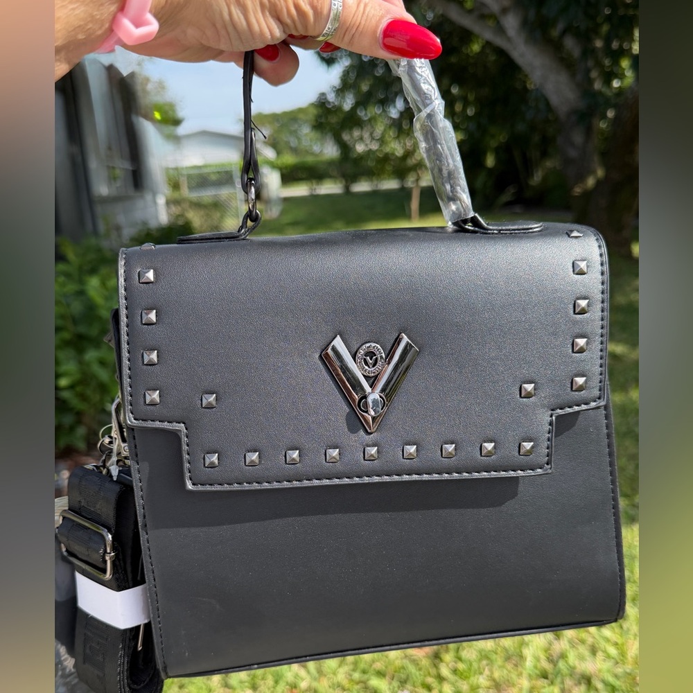 VALENTINO ORLANDI Studded Crossbody Black bag w/ Additional Wallet - Picture 12 of 15